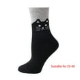 thumbnail image 3 of Milue Womens Adult Winter Faux Wool Blend Crew Socks Cute Cartoon for Cat Print Contrast Color Vintage Knit Thickened Thermal Warm Mid Tube Hosiery, 3 of 17