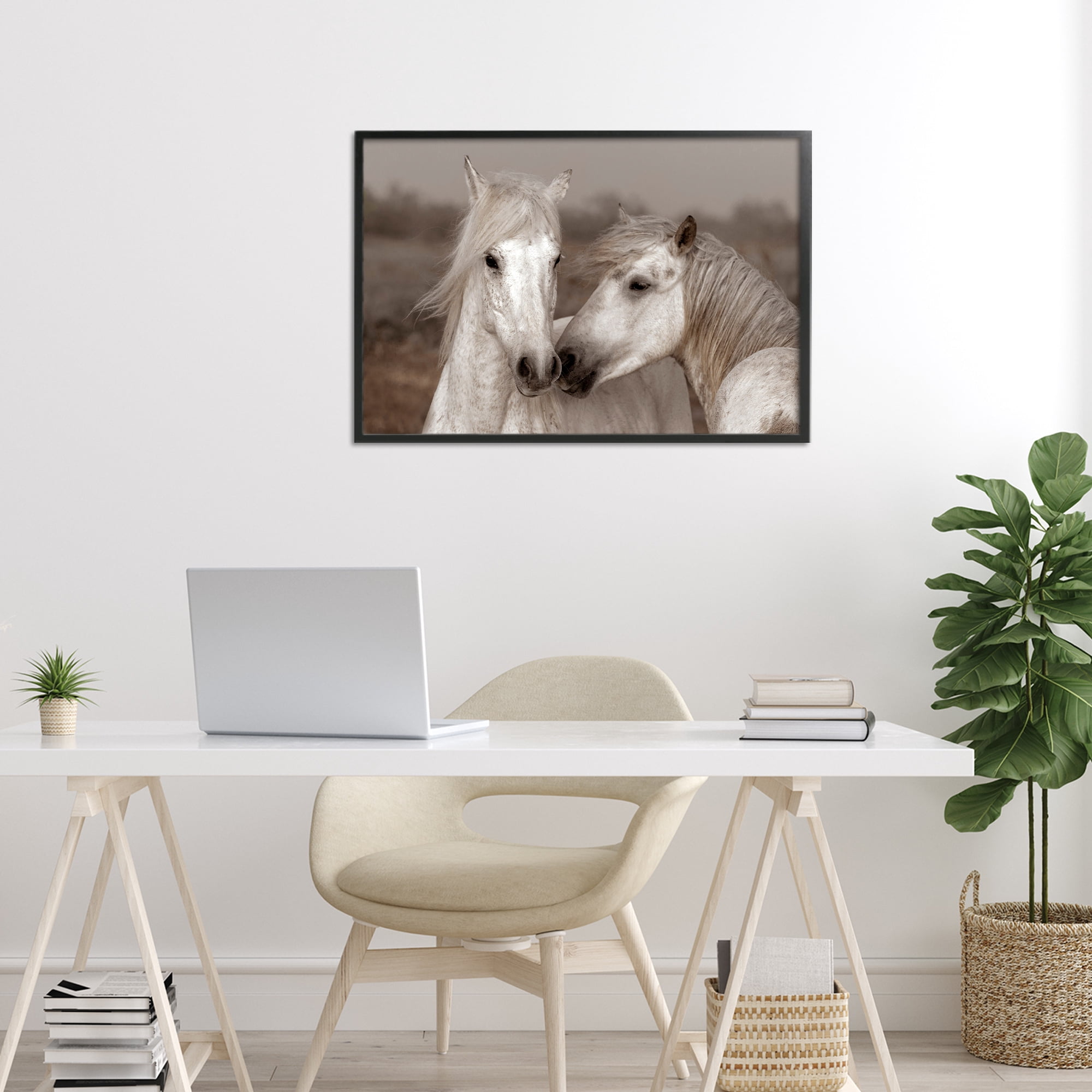 Stupell Industries Gentle Companionship Horses Black Framed Giclee Art, design by Danita Delimont