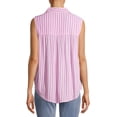 thumbnail image 5 of Time and Tru Women's Sleeveless Henley Popover Top, 5 of 6