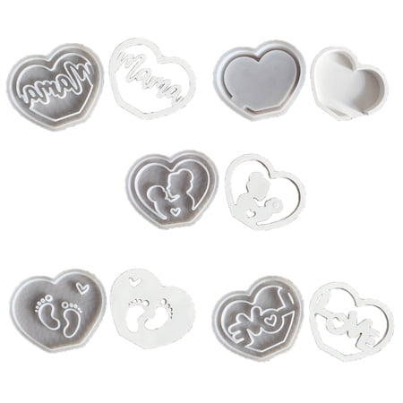 Mother s Day Silhouettes Mould Silicone Molds Plasters Molds Heart Casting Molds