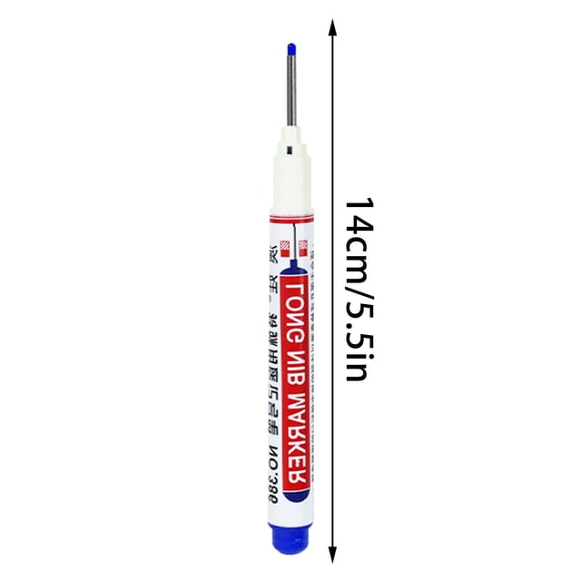 Vwrxbz Deep Hole Marker Long Nib 20mm Oil Based Pen with Ruler for Woodworking Tile Drilling Position Marking
