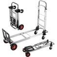 thumbnail image 4 of SHZOND 2 in 1 Folding Hand Truck 330 lbs Load Capacity Dolly Cart,Heavy Duty Aluminum Hand Truck with 4 Wheels, 4 of 8