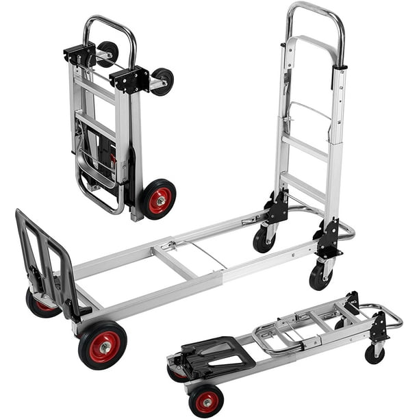 SHZOND Heavy Duty Aluminum Hand Truck, 2 in 1 Folding Hand Truck 330