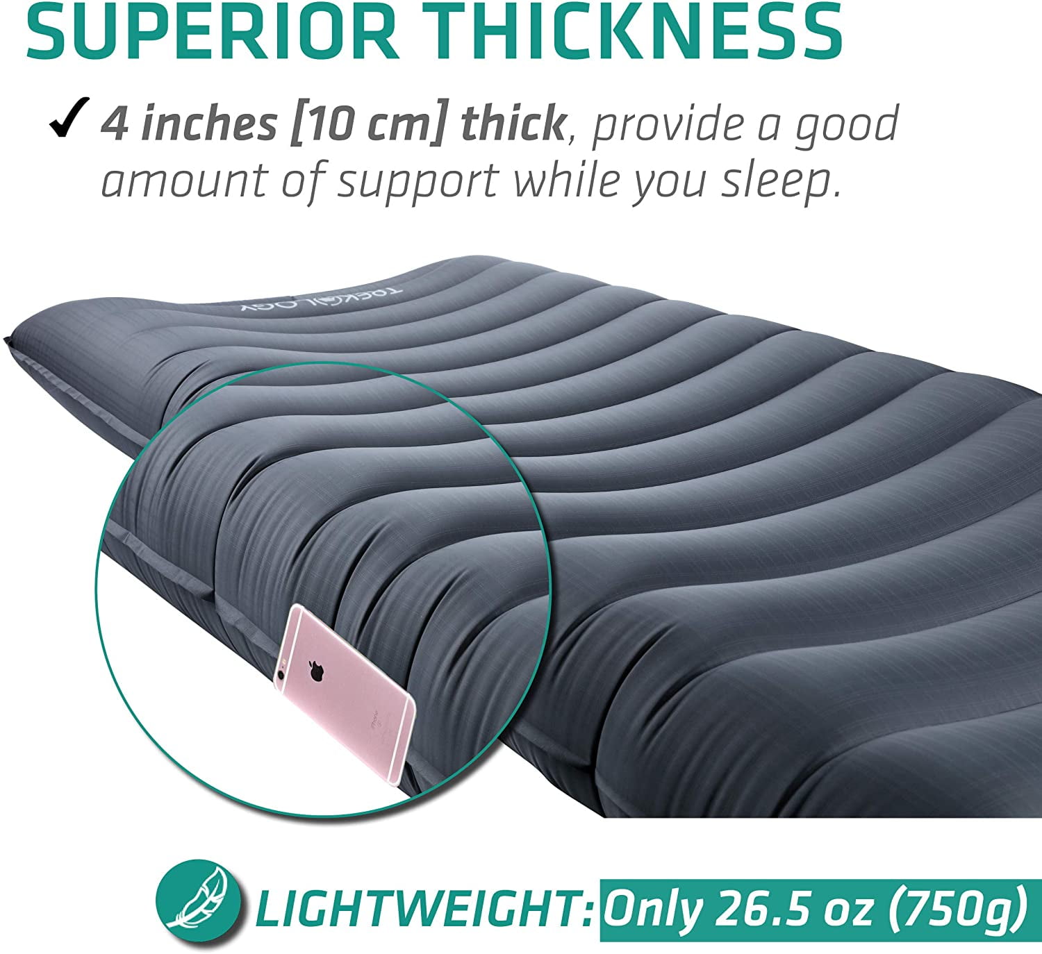 Unbranded UL80 Ultralight Inflatable Backpacking Sleeping Pad for Camping