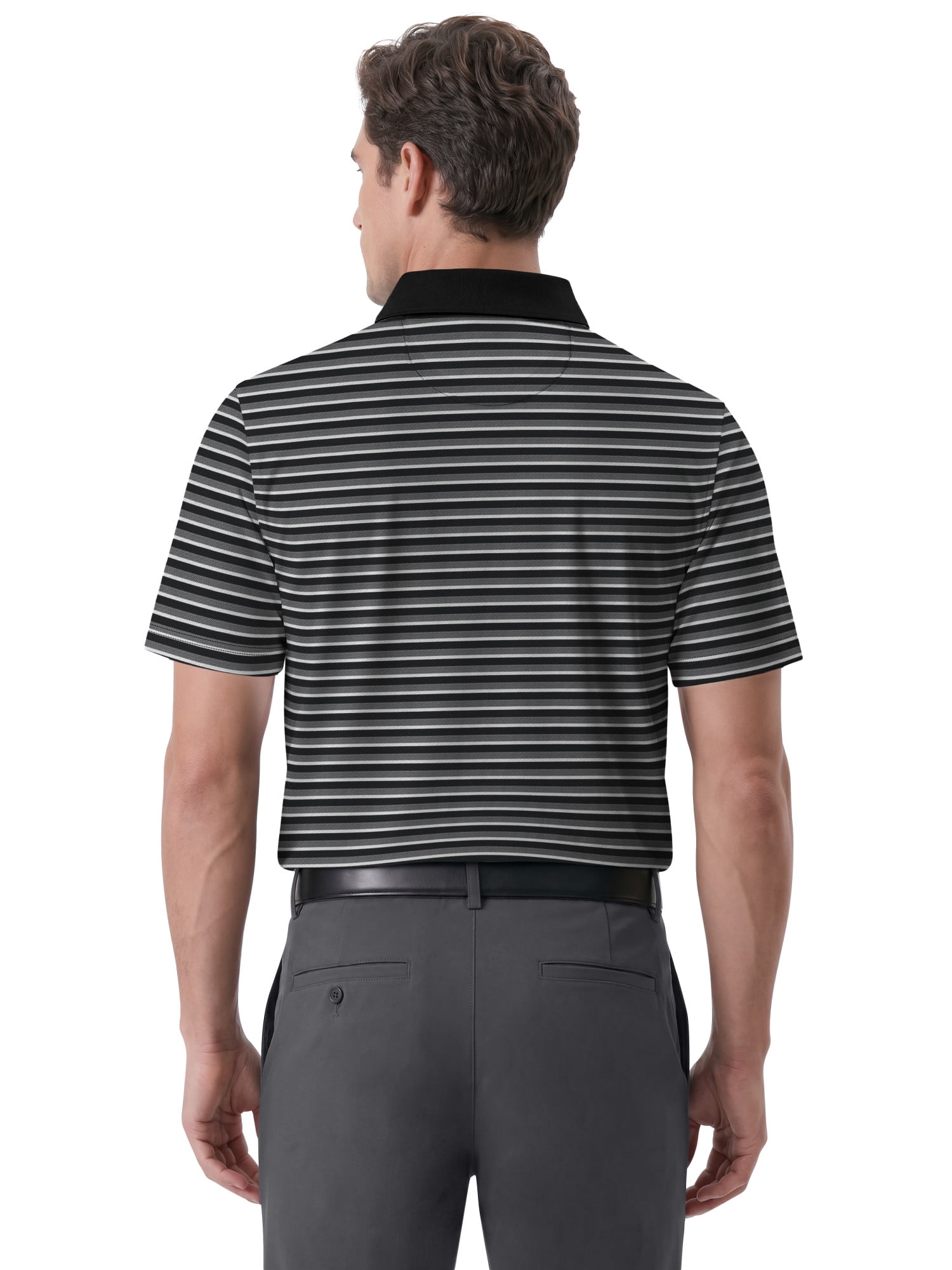 Ben Hogan Performance Men’s & Big Men's Herringbone Stripe Short Sleeve Golf Polo Shirt, Sizes S-4XLT