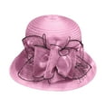thumbnail image 4 of UJNDER Women's Wide Brimmed Bridal Wedding Hat for Tea Parties and Outdoor Events Elegant Sun for Ladies Purple, 4 of 4
