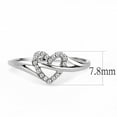 thumbnail image 2 of Luxe Jewelry Designs Women's Stainless Steel Heart Shaped Ring with AAA Grade Cubic Zirconia - Size, 2 of 4