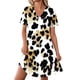 thumbnail image 3 of Zapatos de Vestido Casual para las Mujeres Cuello en V Impreso de Manga Corta Enrollado Vestido Corto para las Mujeres Casual, 3 of 8