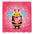 thumbnail image 3 of Ambesonne Queen Bee Shower Curtain, Bumblebee Cartoon, 69"Wx75"L, Coral Pale Blue Yellow, 3 of 3