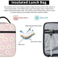 thumbnail image 5 of Pink Daisy Flower Insulated Lunch Bag Kids Lunch Box for Girls Boys Bento Lunch Box Cooler Bag with Front Pocket Cute Lunch Tote Bag Lunchbox for Work Office School Picnic, 5 of 6