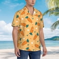 thumbnail image 3 of Sikiie Love Carrot Print Men's Hawaiian Shirt, Summer Beach Button Pocket Short Sleeve T-Shirt,XX-Large, 3 of 7