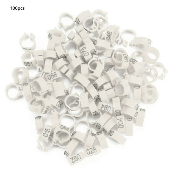 Pigeon Rings,100PCS/Bag 8MM 001-100 Numbered Letter Pigeon Leg Rings Plastic Letter Pigeon Leg Rings Stylish and Modern
