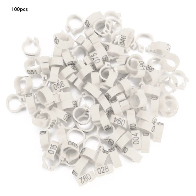 Plastic Letter Pigeon Leg Rings,100PCS/Bag 8MM 001-100 Numbered Pigeon Rings Pigeon Leg Rings Crafted with Care