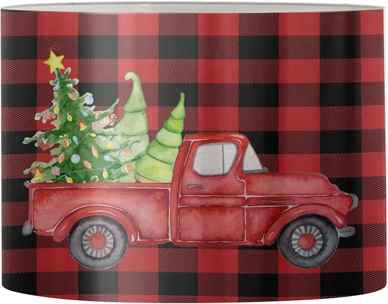 NETILGEN Christmas Tree Red Truck Lampshade for Home Decor Modern