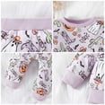 thumbnail image 5 of Halloween Girls Outfits Long Sleeve Pajama Set Toddler Baby Clothes Soft Pumpkin Print Pants And Top Comfy Casual Wear For 1 2 Year Olds, 5 of 8