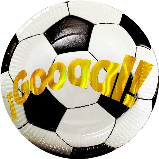 24 Pz Plato Cartón Premium Pastelero Fiesta De Cumpleaños Gol