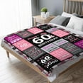 thumbnail image 2 of 60th Birthday Gifts for Women - 60th Birthday Decorations for Woman - 60 Year Old Birthday Gifts - Happy 60th Birthday Gift Ideas for 60 Year Old Woman - 1965 Birthday Decoration Throw Blanket 60"x80", 2 of 6