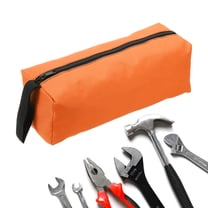 Uxcell Zipper Utility Tool Bag 11.8x4x4 Inch Multi-purpose Oxford Cloth Tote Tool Pouch Small Organize Bags, Orange