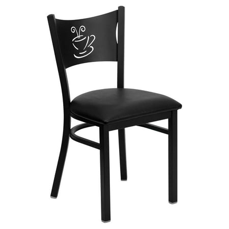 New Chair Restaurant Seating - Flash Furniture HERCULES Series Black Coffee Back Metal Restaurant Chair, Vinyl Seat, Multiple Colors