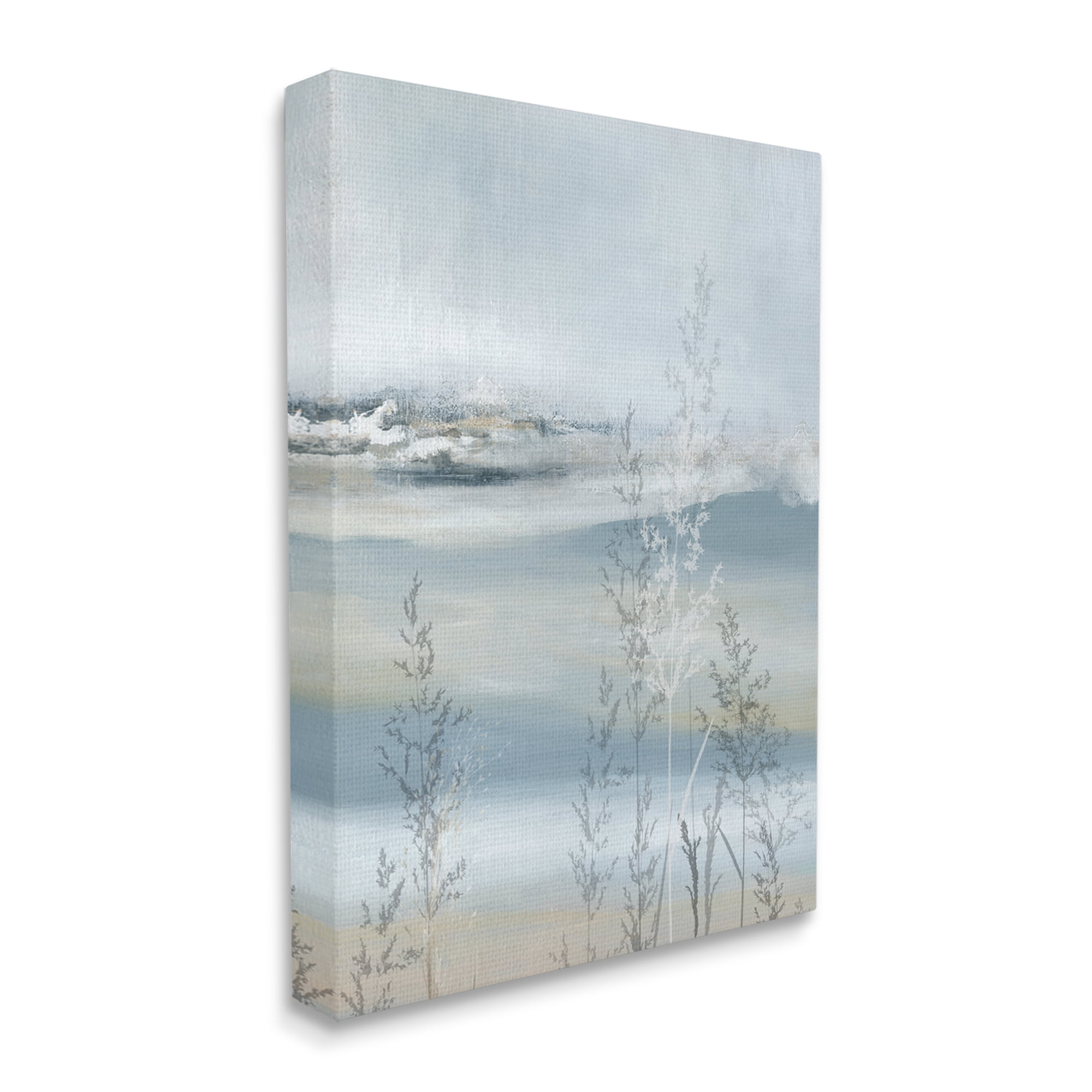 Stupell Industries Abstract Blue Landscape Abstract Painting Gallery Wrapped Canvas Art Print Wall Art, 16 x 20