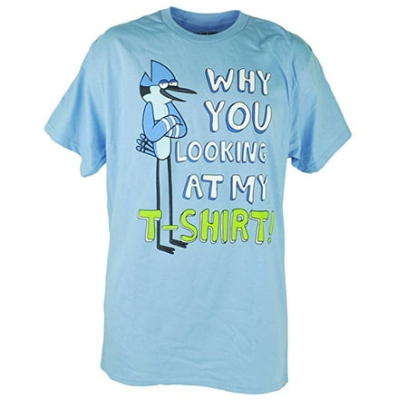 Cartoon Network Regular Show Mordecai (Why You Looking At My Tshirt) Baby Blue (SMALL) W74