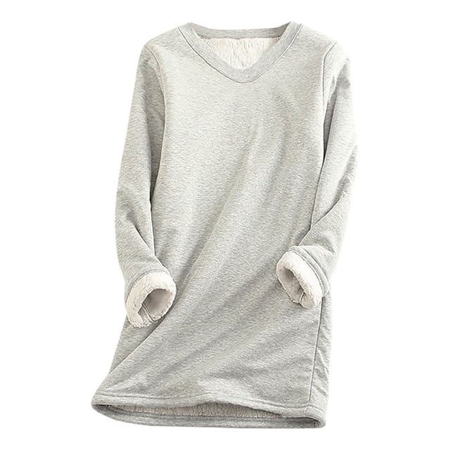 Moda Keep Warm Mujer Casual Cuello en V Manga larga Sólido Señoras Sudaderas Blusa Tops Pompotops gfhjh20615