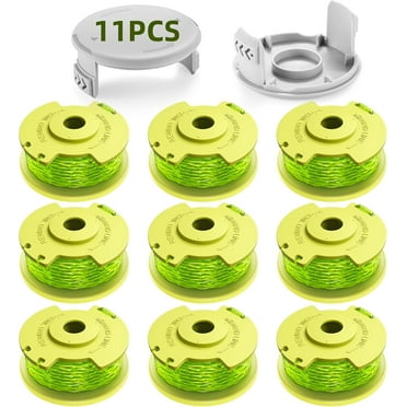 Trimmer String for Ryobi One Plus  AC80RL3,11 FT/0.080-Inch，Spool Replacement Compatible with Ryobi 18v, 24v, and 40v Cordless Trimmers (9 Pack Trimmer Line & 2 Pack Trimmer Cap)