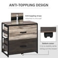 thumbnail image 5 of Office Cabinet With 2 Drawers, Adjustable Metal Hanging Bars For Papers, & Steel Frame, Brown/black, Industrial Storage File Cabinet, Bars, , Theme, 5 of 7