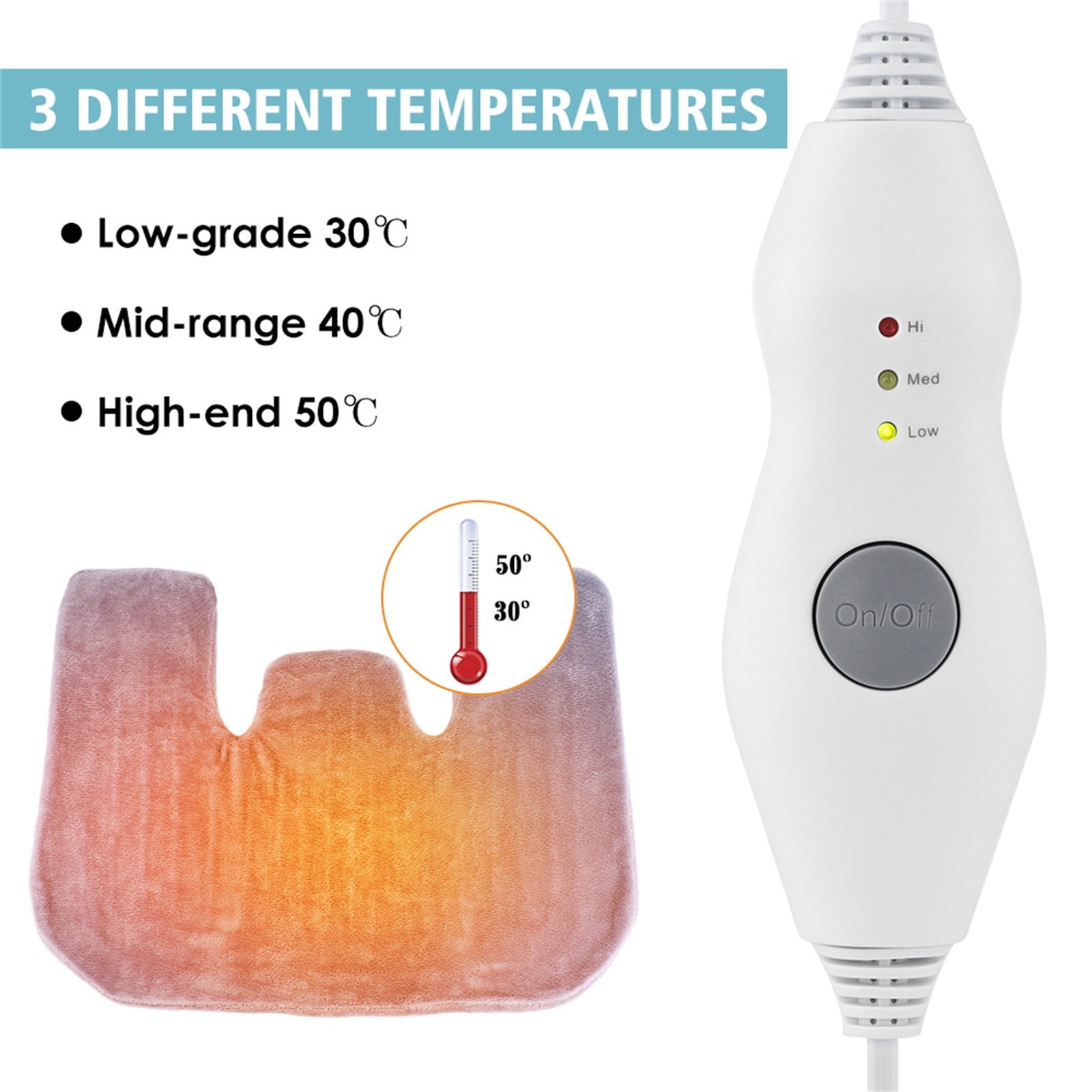 Heating Pad Shawl Shoulder Neck Warmer, 3 Temperature 30-50℃ 2 Hour Auto Shut Off, Coral Fleece Removable Washable Cover, 230CM Cord Electric Blanket Winter Pain Relief