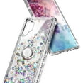 thumbnail image 4 of Compatible with Samsung Galaxy Note 10 Case with Tempered Glass Screen Protector, Ring Holder/Wrist Strap, Nagebee Glitter Liquid Floating Waterfall Cute Phone Cover (Clear Gem), 4 of 5