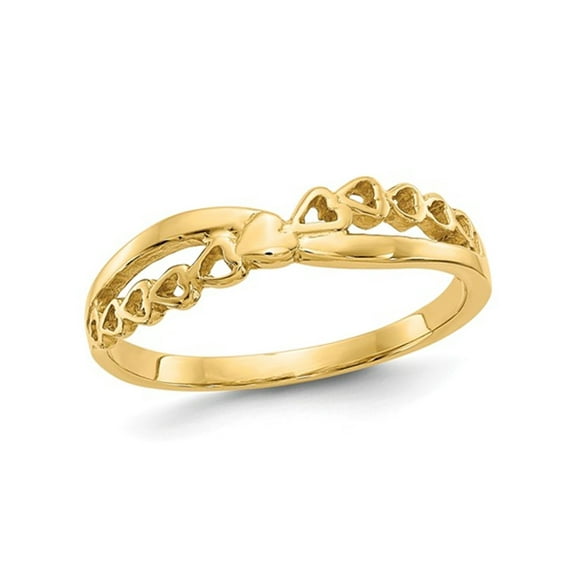 Gem & Harmony Ladies 14K Yellow Gold Heart Promise Ring for Women