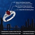 thumbnail image 2 of Gem Stone King 925 Sterling Silver Red Rhodolite Garnet and White Moissanite 3 Stone Engagement Ring for Women | 1.43 Cttw | Oval 8X6MM | Round 2MM | Gemstone January Birthstone | Size 8, 2 of 6