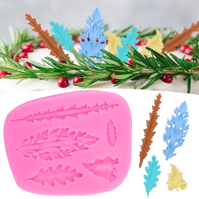 Colección de hojas clásicas decorativas Accaprate, herramienta de silicona para fondant, molde para chocolate, herramienta de arcilla DIY y gris