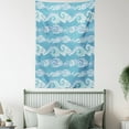 thumbnail image 3 of Nautical Tapestry, Horizontally Arranged Sea Waves Splashes, Wall Hanging for Bedroom Living Room Dorm Decor, 40W X 60L Inches, Ceil Blue Pale Seafoam Deep Sky Blue Pale Cadet Blue, by Ambesonne, 3 of 5