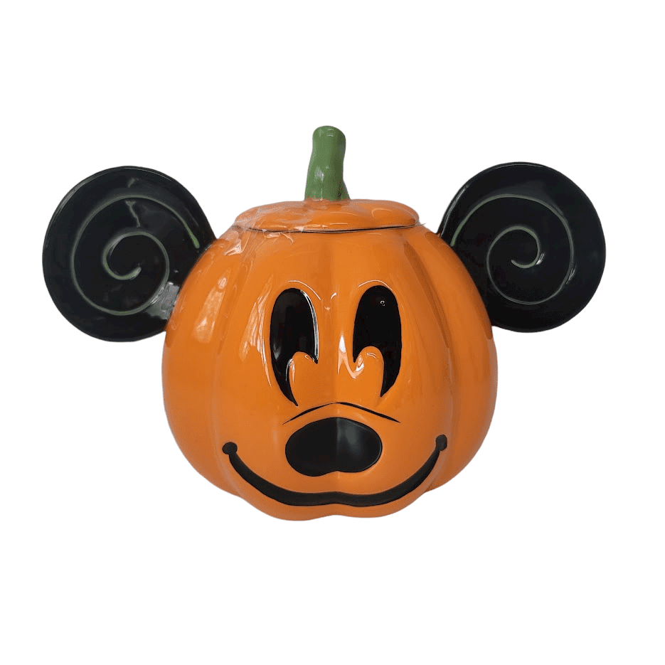 Mickey Mouse Pumpkin Cookie Jar Cannister Jar Halloween Edition Disney