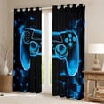 thumbnail image 2 of Manfei Boys Game Console Curtains Pack of 2 (42x84 Each), Blue Rectangle Geometric Curtains Blackout, Modern Video Gaming Bedroom Curtains, Curtains and Drapes Room Decor, 2 of 6