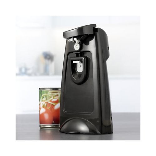 CAN OPENER WITH KNIFE SHARPENER BLACK