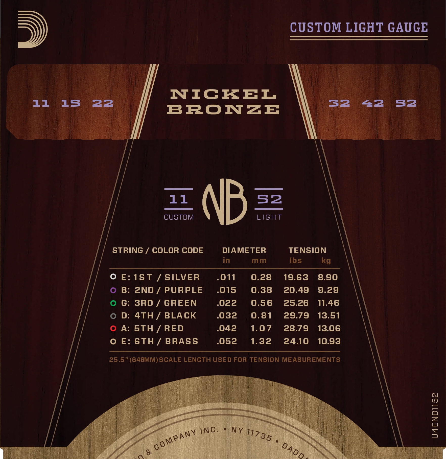 D'Addario Acoustic Guitar Strings 5 Packs Nickel Bronze  11-52