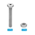 thumbnail image 3 of Uxcell M6x40mm Hollow External Hexagon Screw Cylindrical Lamp Threading Screws Through Hole Bolt with Nut 2 Set, 3 of 6
