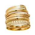 thumbnail image 1 of Set de brazaletes ìF ME chapados en oro de 14 quilates para mujer, 10 unidades, 1 of 9