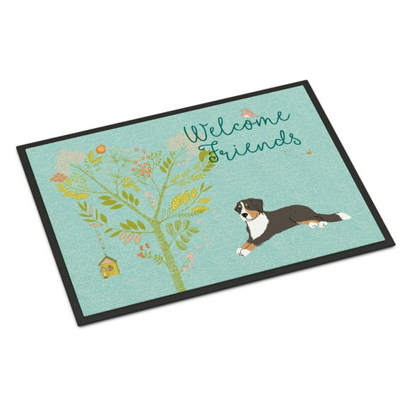 Carolines Treasures BB7579JMAT Welcome Friends Bernese Mountain Dog Doormat 24x36 36"L x 24"W multicolor