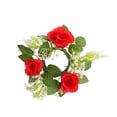 thumbnail image 3 of Centros De Mesa Con Forma De Anillo De Vela, Elegante Regalo Ideal, Corona Artificial Para Fiesta, Hogar, Color Rojo, 3 of 8