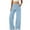 Sky Blue, variant on Women's High Rise Wide Leg Jeggings - Stretch Pull On Jeans-Style Pants, Soft Denim with Pockets Black,Size for M