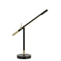 Cal Lighting Virton 1-Light Adjustable Metal Desk Lamp in Black/Antique Brass