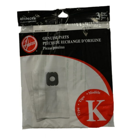 Replacement Part For Hoover Vacuum Bags Style K # 4010028K