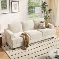thumbnail image 4 of BLAZANT 89" Extra Deep Seats Oversize, Chenille Fabric 3 Seater Sofa for Living Room, Modern Couch and Sofa, Comfy Armrests and Seats and Backrests, Easy Installation,Beige, 4 of 14