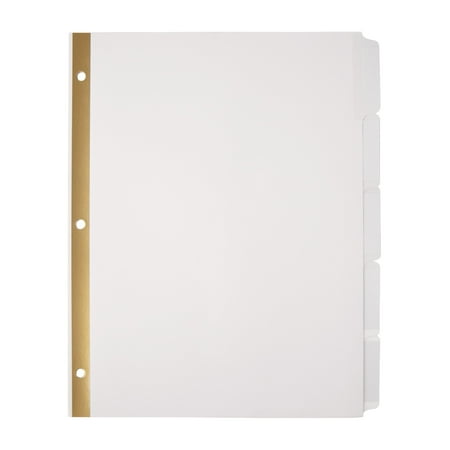 UPC: 0735854113537 | Office Depot Plain Dividers With Tabs And Labels  White  5-Tab  Pack Of 25 Sets  11353