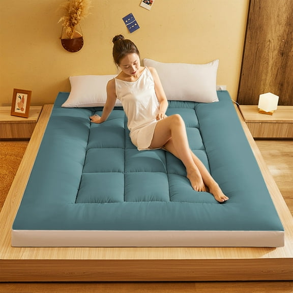 Portable Futon Mattress, Thick Mattress - Guest & Student Dormitory Mattress, Thick Foldable Comfortable Breathable Full Size Sleeping Pad for Camping, Guests and Dormitories.