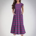 thumbnail image 2 of Tranfacy Robes d'Été pour Ados, Robes d'Été pour Filles, Robe d'Été pour Filles de 6 à 12 Ans à Manches Courtes, Col Rond, Décontractée, à Pois, Robe Longue Ample et Confortable, 2 of 7