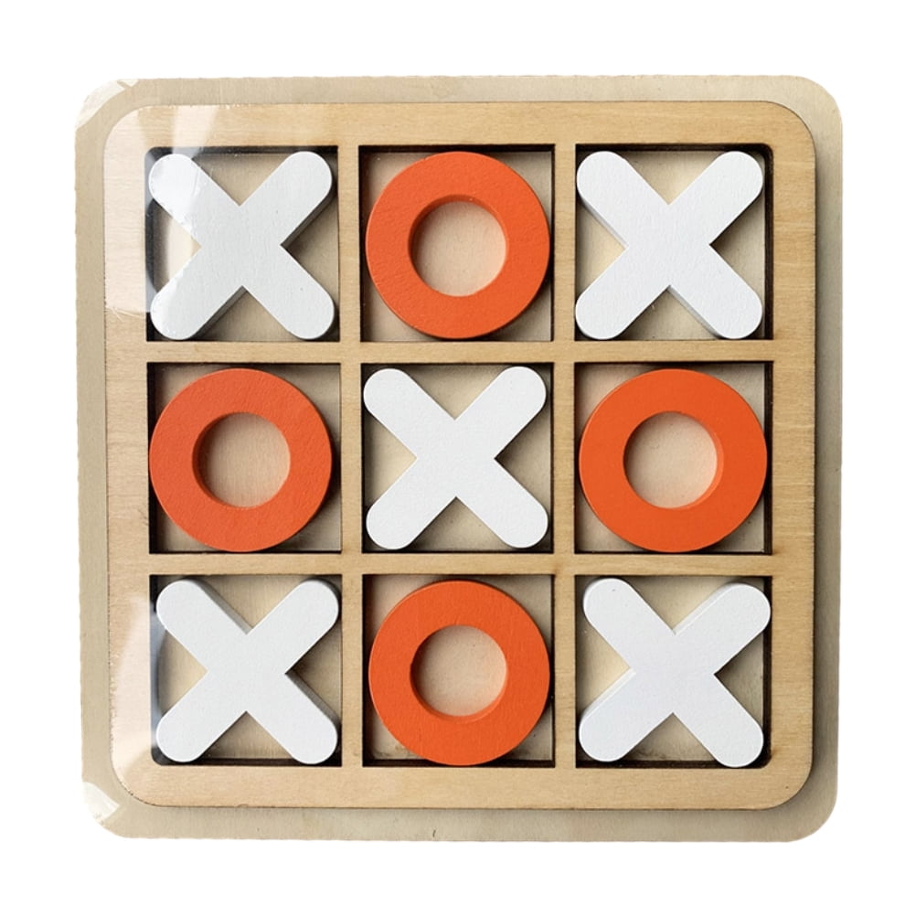 BSMEAN 1 Piece Xo Triple Tic Tac Toe Wooden Board Game Casual Battle